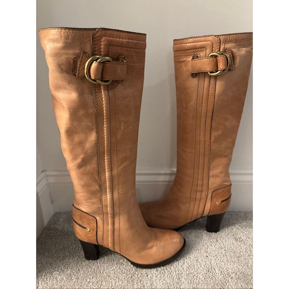 Chloe leather pull on heeled riding boots Sz 37, $1,400